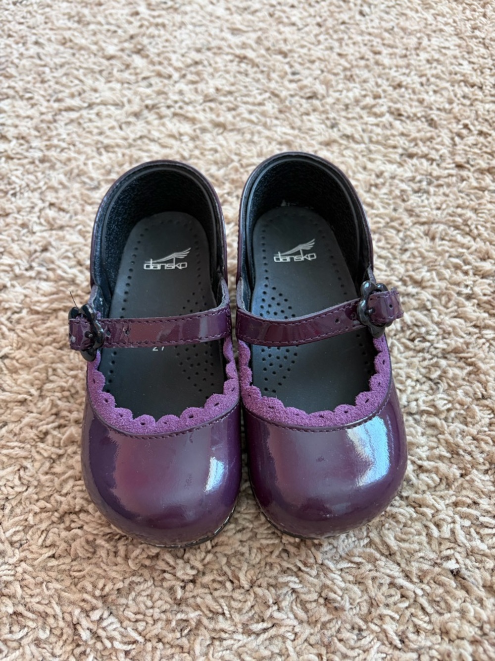 Dansko Girls' Patent Purple Mary Jane Shoes